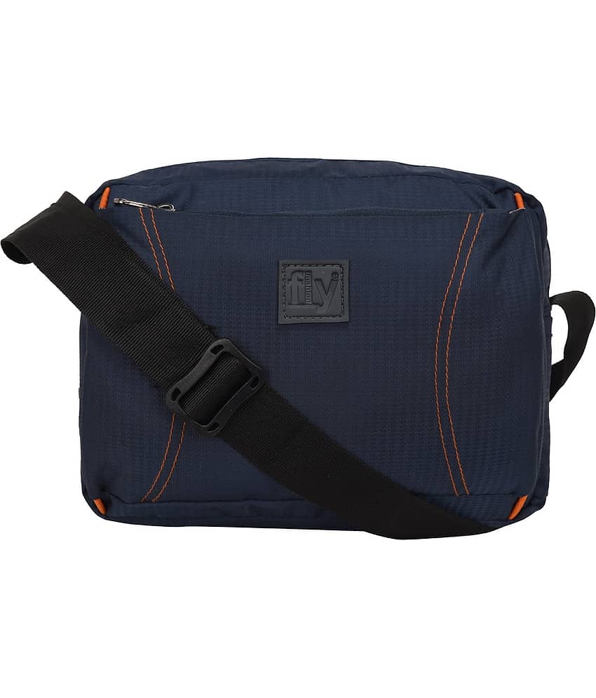Leather World Blue Solid Messenger Bag - Handbags | Buy online on ZillyBuy