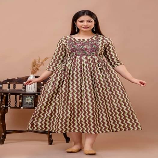 Nevisha Style Multi Color Cotton Maternity Kurta Single Nevisha Style Multi Color Cotton Maternity Kurta Single