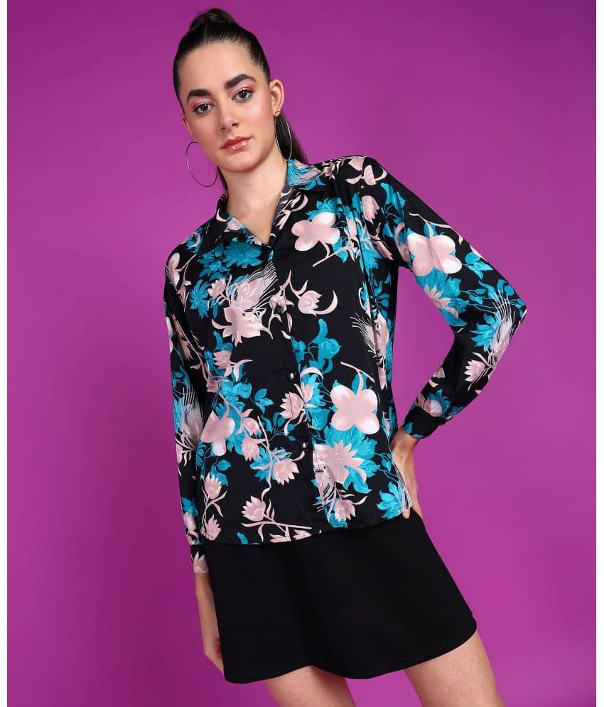 POPWINGS Women Printed Crepe Shirt ( Multi Color ) POPWINGS Women Printed Crepe Shirt ( Multi Color )