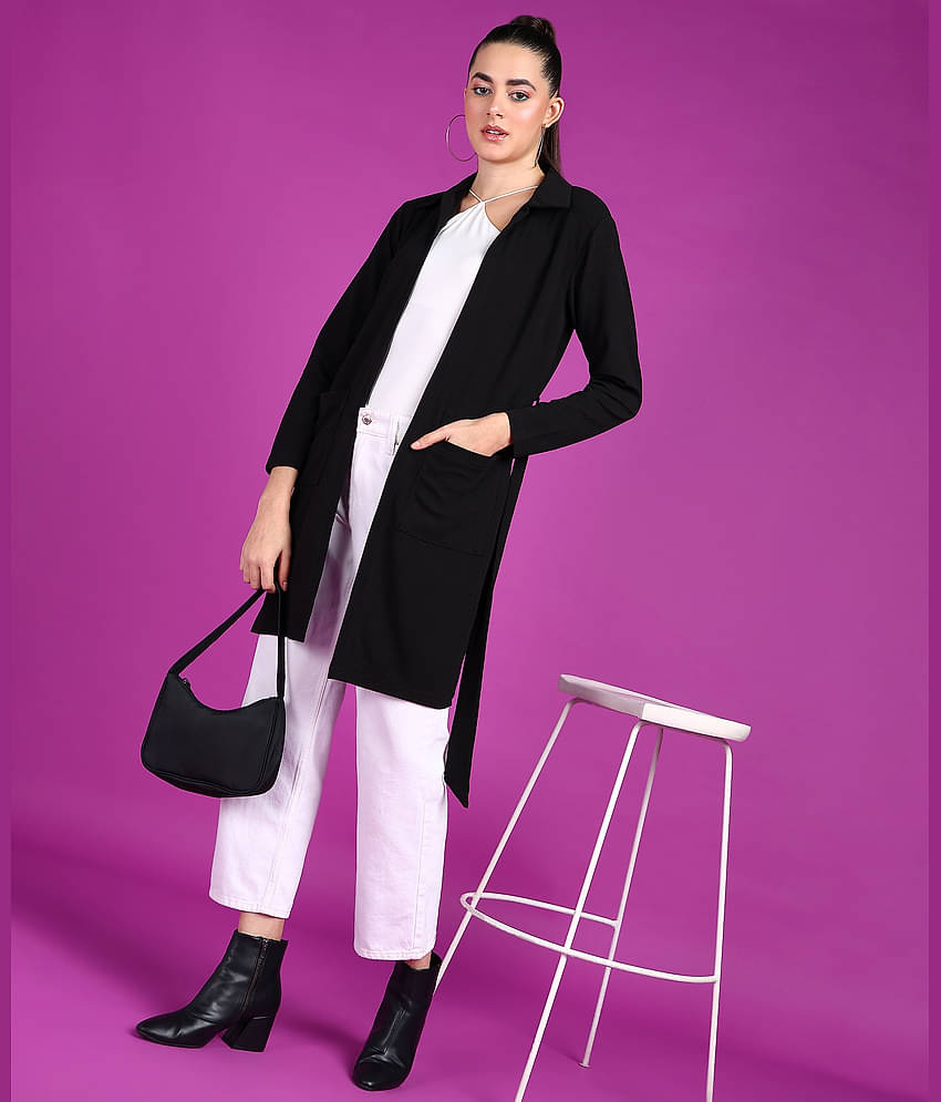 POPWINGS Polyester Blend Women's Shrugs - Black ( Single )