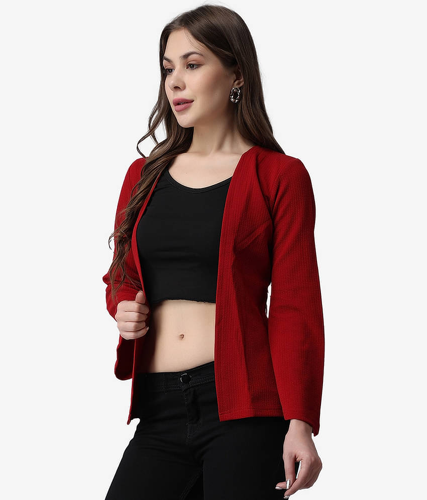 POPWINGS Polyester Blend Women's Shrugs - Maroon ( Single )