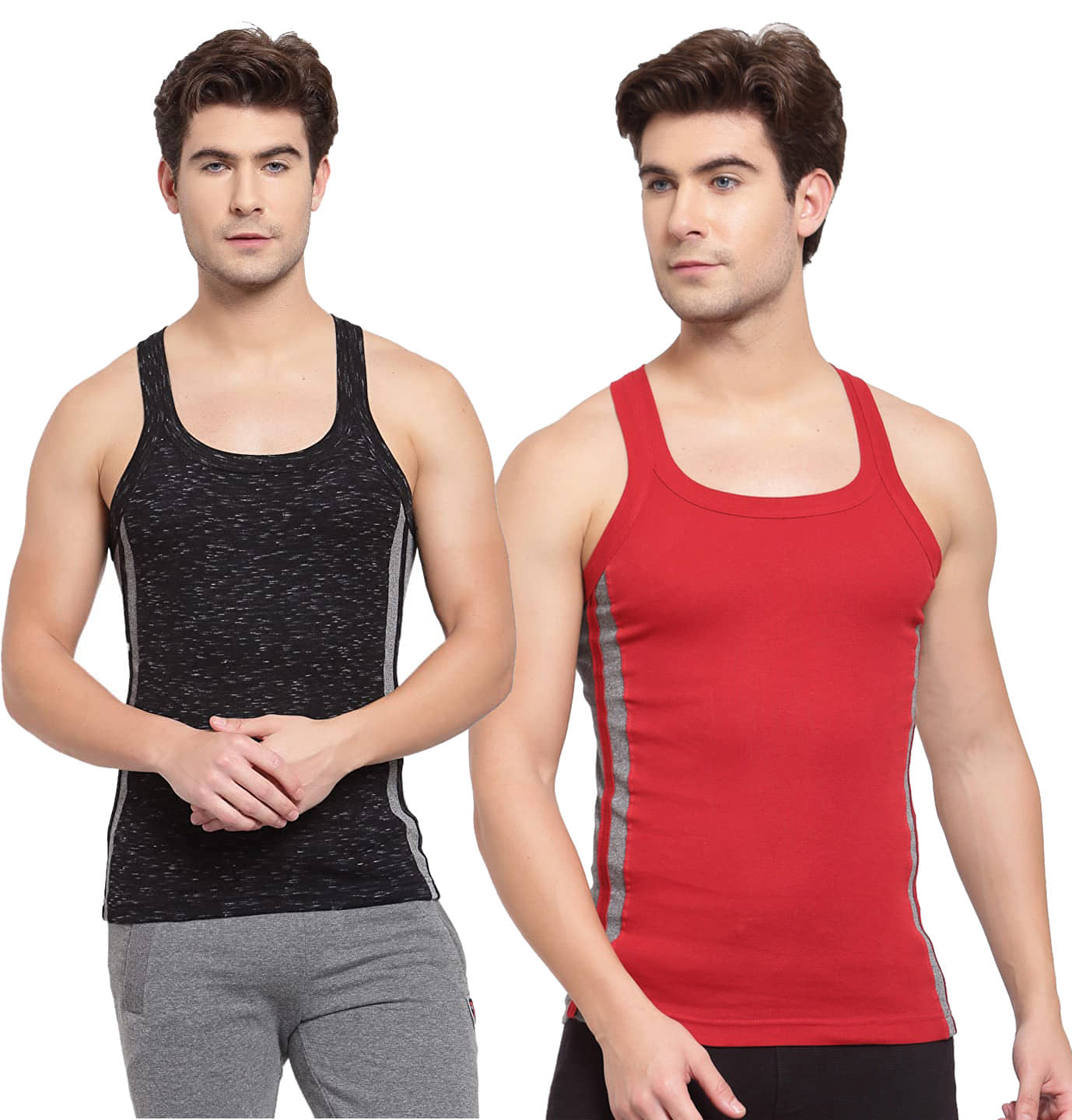 SPORTO Multicolor Cotton Men's Vest ( Pack of 2 ) - Nightwear & Loungewear | Buy online on ZillyBuy