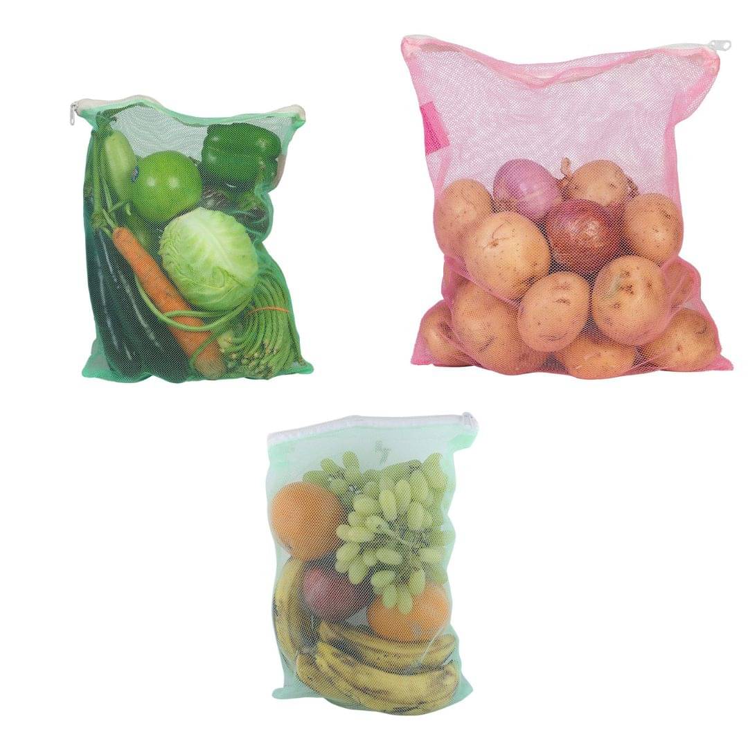     			THRIFTKART Multi Color Nylon Grocery Bag Pack of 6