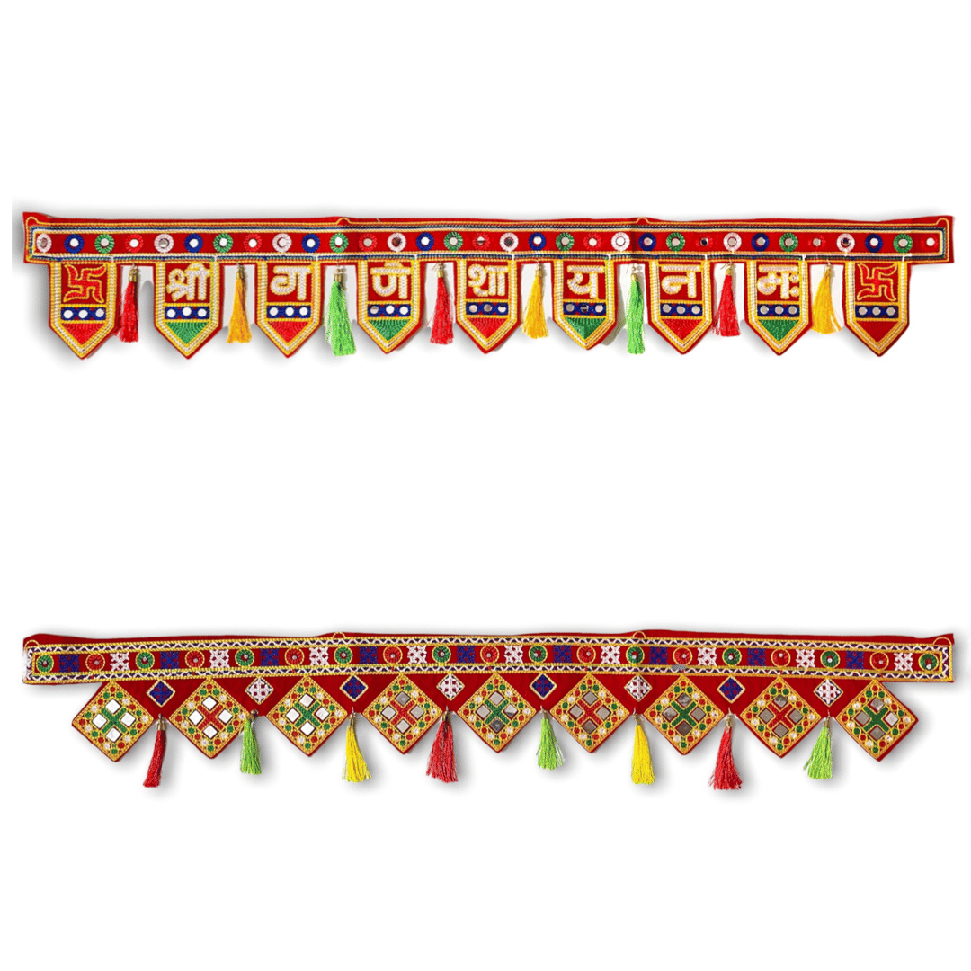     			TORNORY Traditional Bandarwal Toran 3 ft Multi ( Pack of 2 )