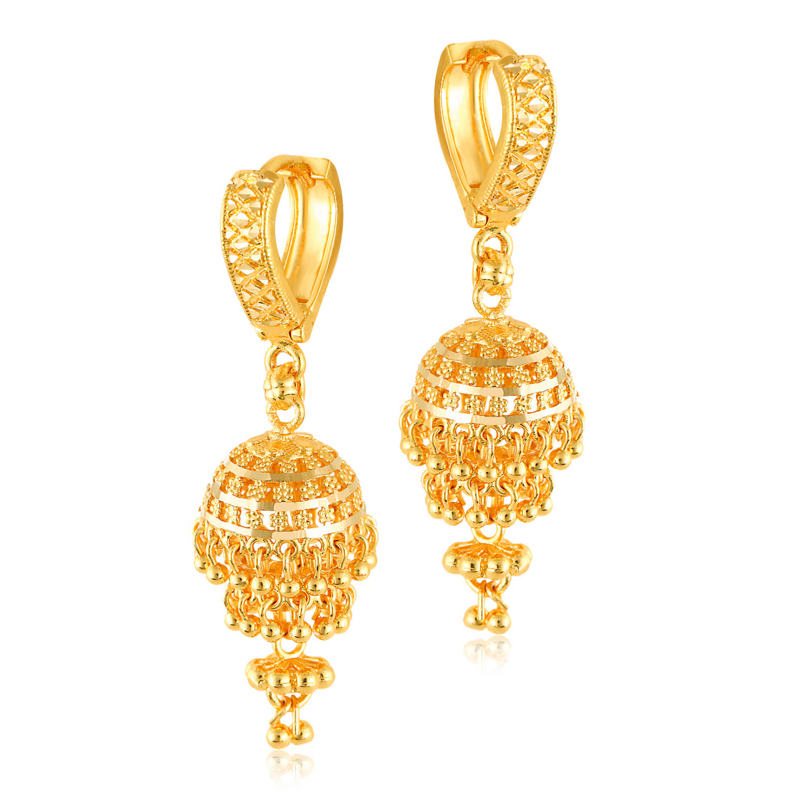 VIVASTRI Golden Jhumki Earrings ( Pack of 1 ) - Earrings | Buy online on ZillyBuy