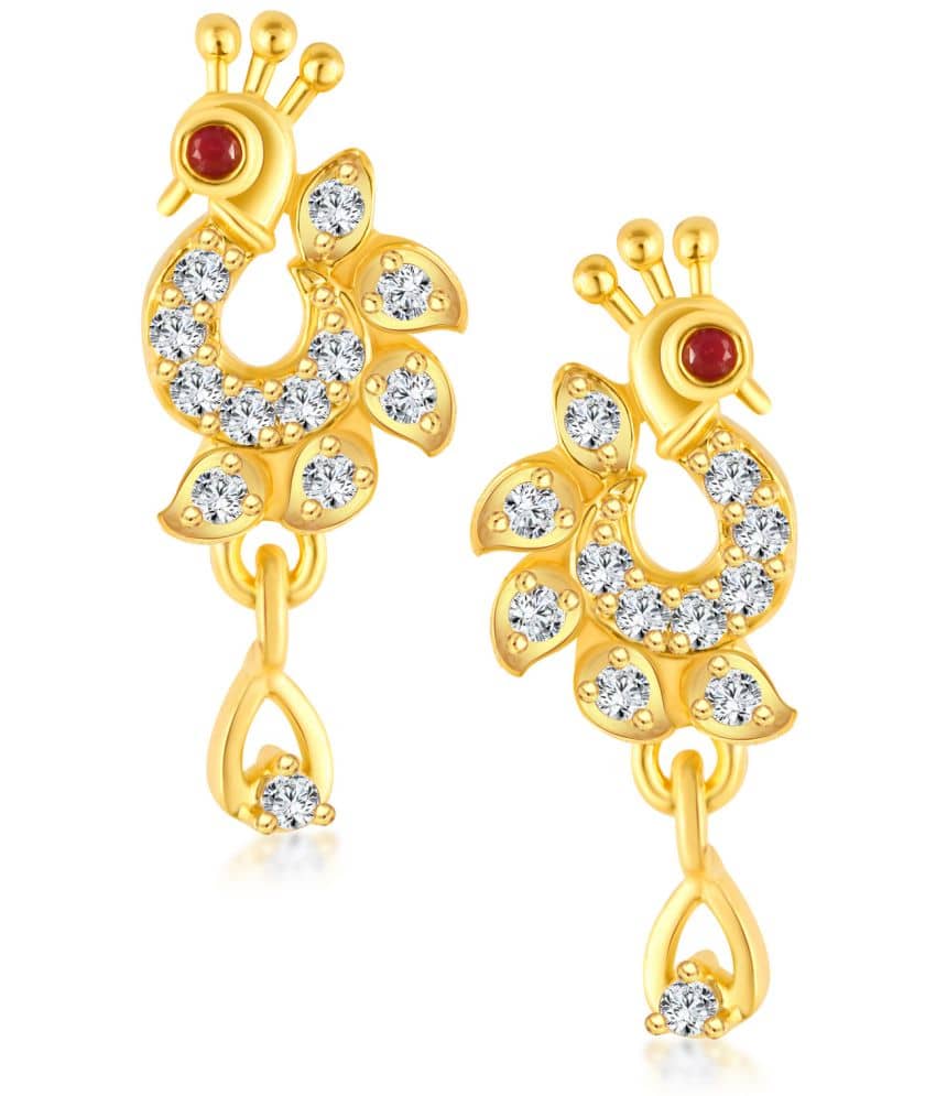 VIVASTRI Golden Stud Earrings ( Pack of 1 ) - Earrings | Buy online on ZillyBuy