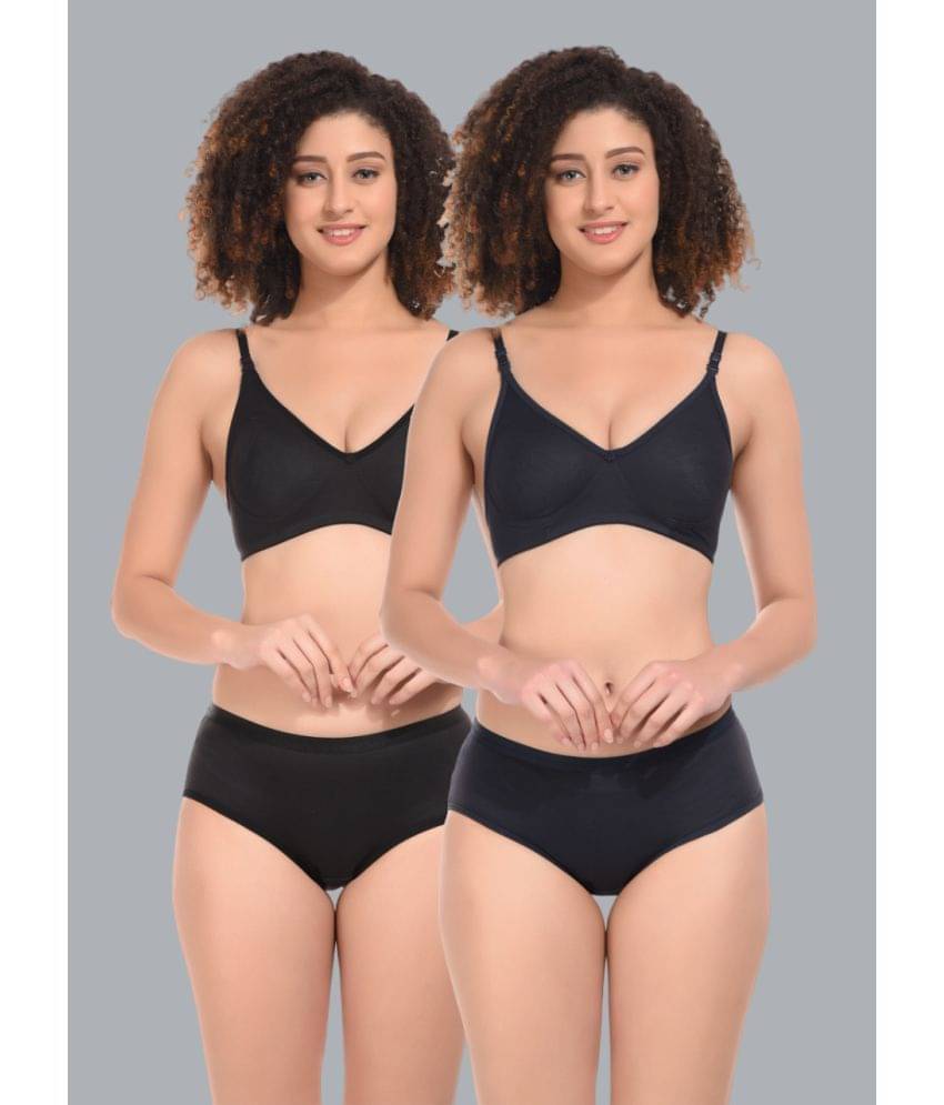     			Viral Girl Pack of 2 Cotton Women's Bra & Panty Set ( Navy Blue ) NA