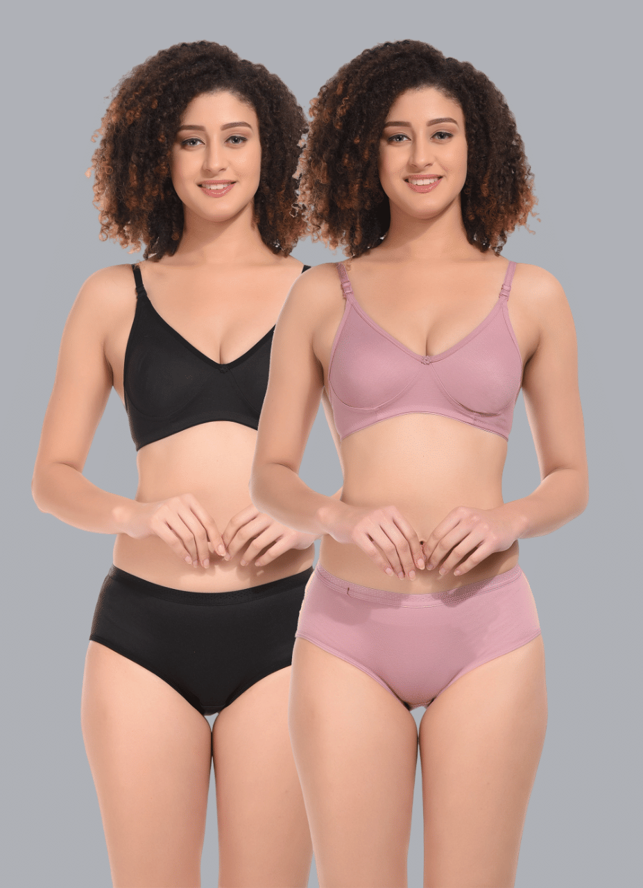     			Viral Girl Pack of 2 Cotton Women's Bra & Panty Set ( Pink ) NA