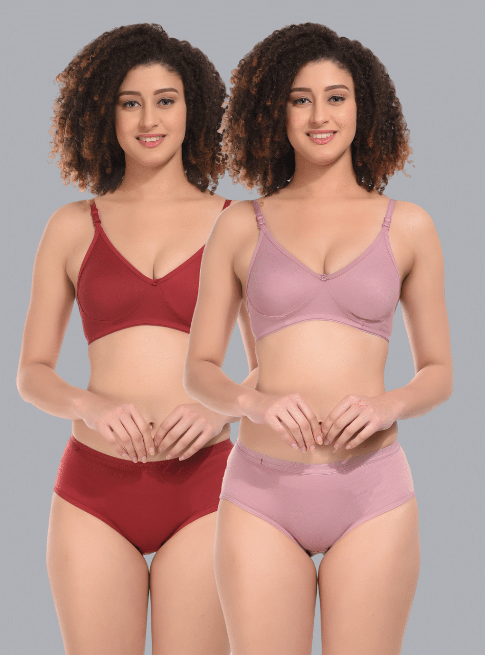     			Viral Girl Pack of 2 Cotton Women's Bra & Panty Set ( Pink ) NA