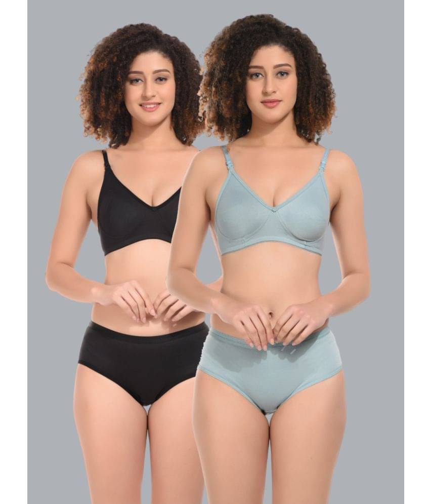     			Viral Girl Pack of 2 Cotton Women's Bra & Panty Set ( Sea Green ) NA