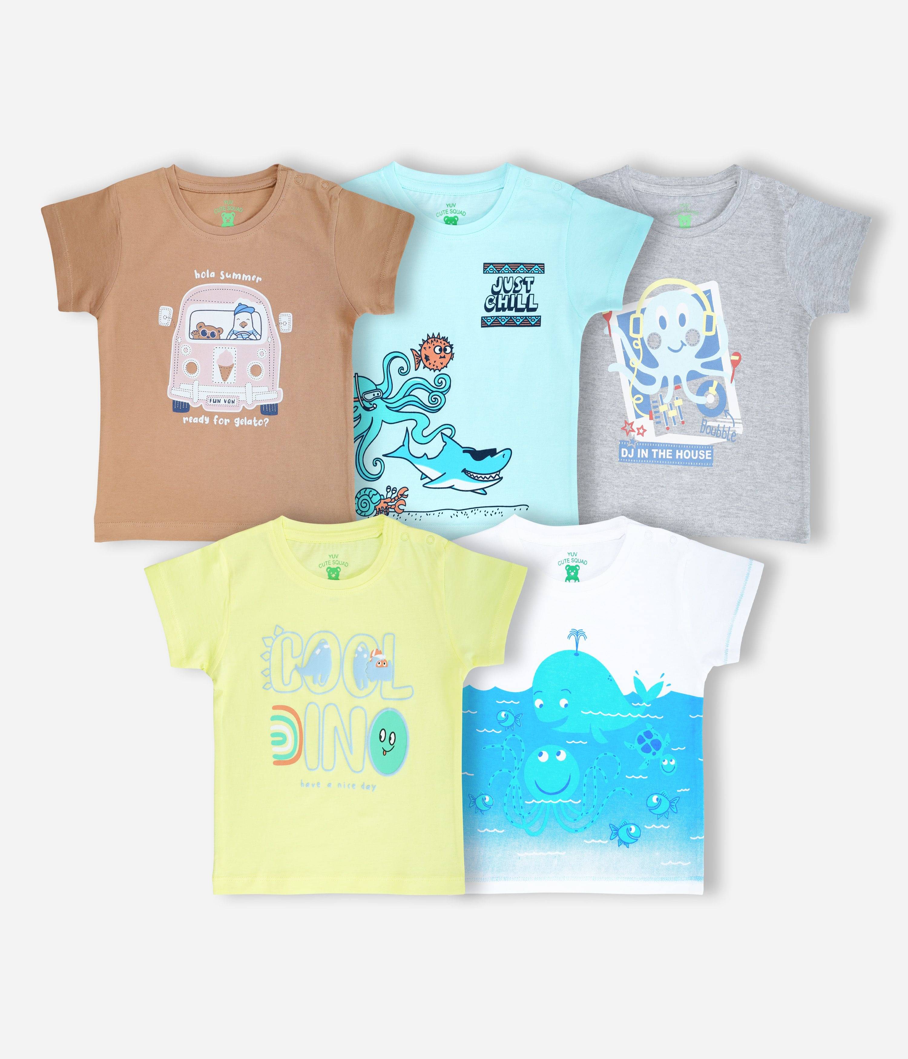     			YUV Pack of 5 Baby Boys Cotton T-Shirt ( Multi )