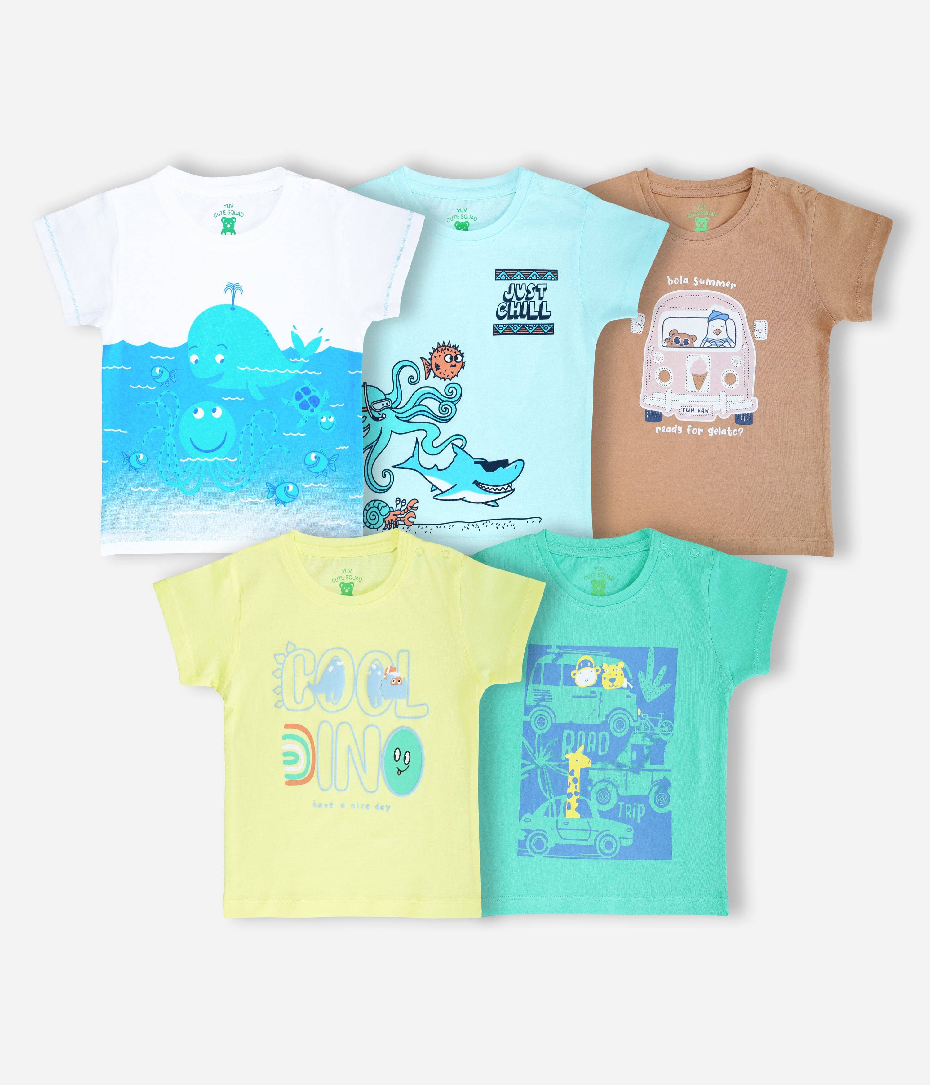    			YUV Pack of 5 Baby Boys Cotton T-Shirt ( Multi )