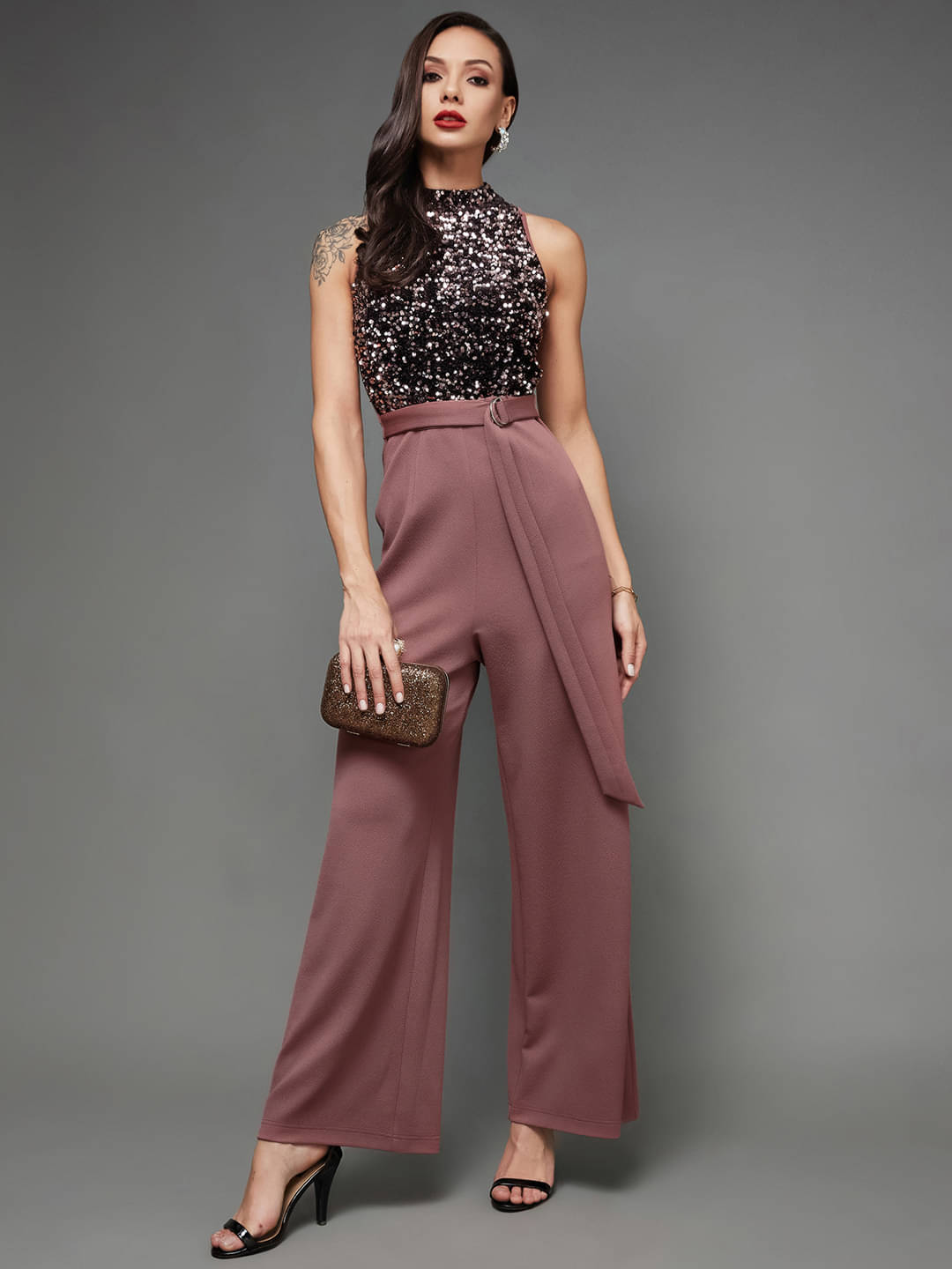     			Miss Chase Mauve Polyester Regular Fit Women's Jumpsuit ( Pack of 1 )