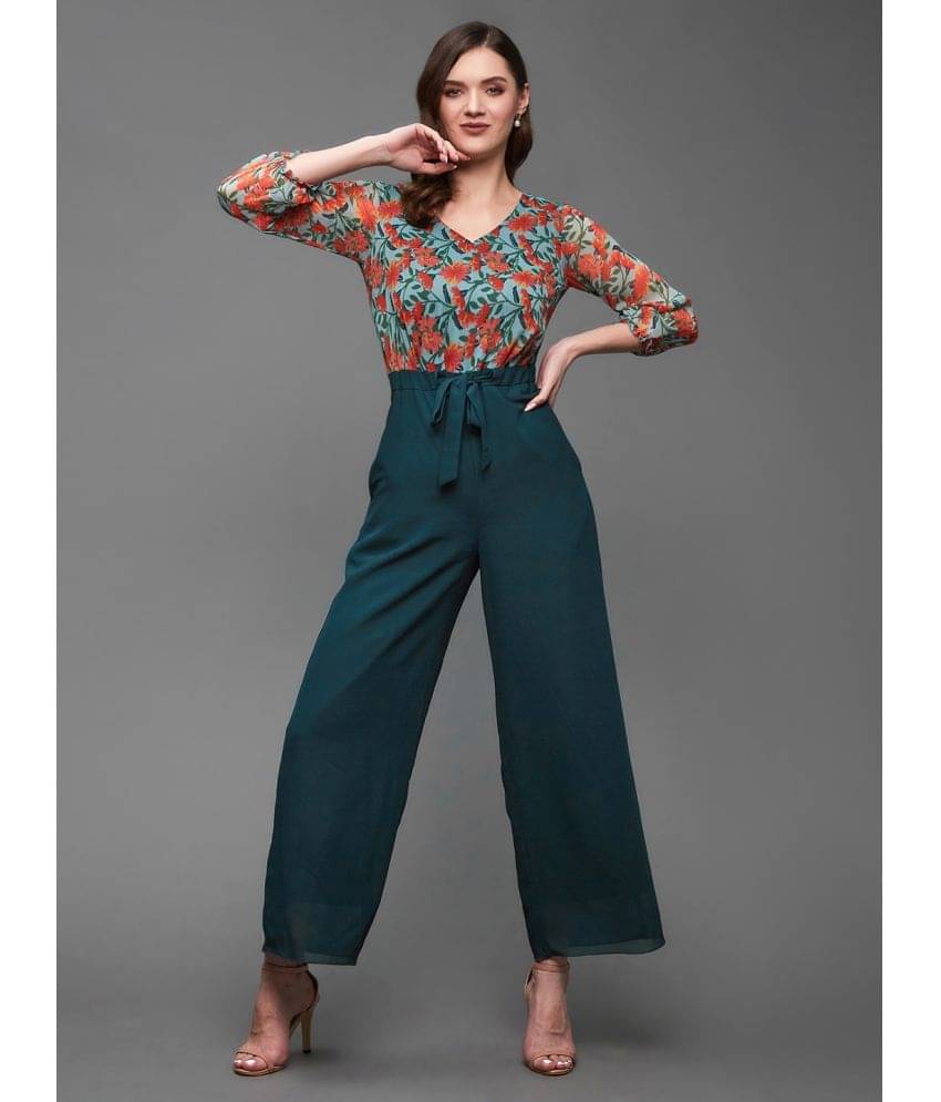     			Miss Chase Teal Georgette Regular Fit Women's Jumpsuit ( Pack of 1 )