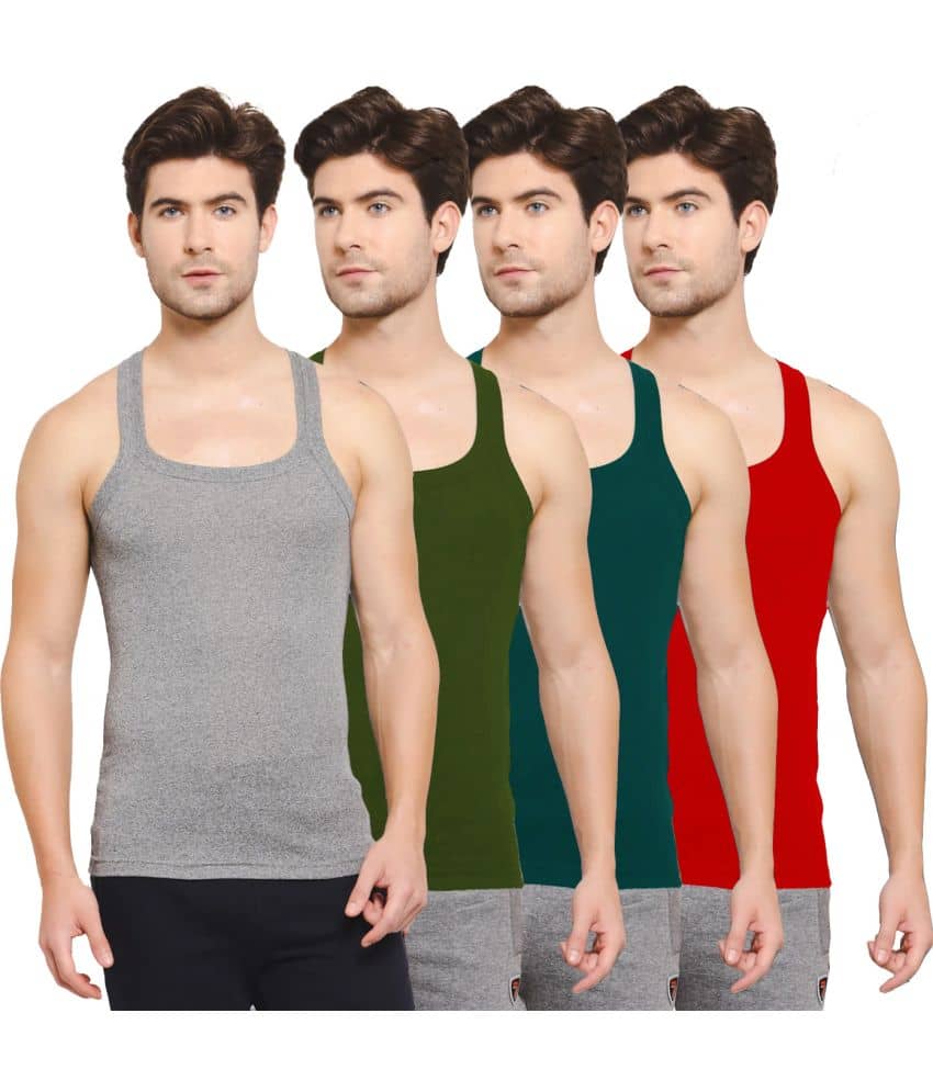 SPORTO Multicolor Cotton Men's Vest ( Pack of 4 ) - Nightwear & Loungewear | Buy online on ZillyBuy