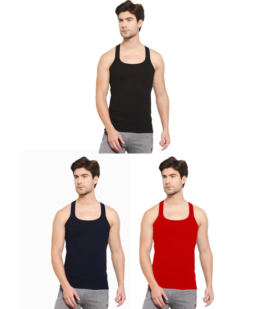 SPORTO Multicolor Cotton Men's Vest ( Pack of 3 ) - Nightwear & Loungewear | Buy online on ZillyBuy