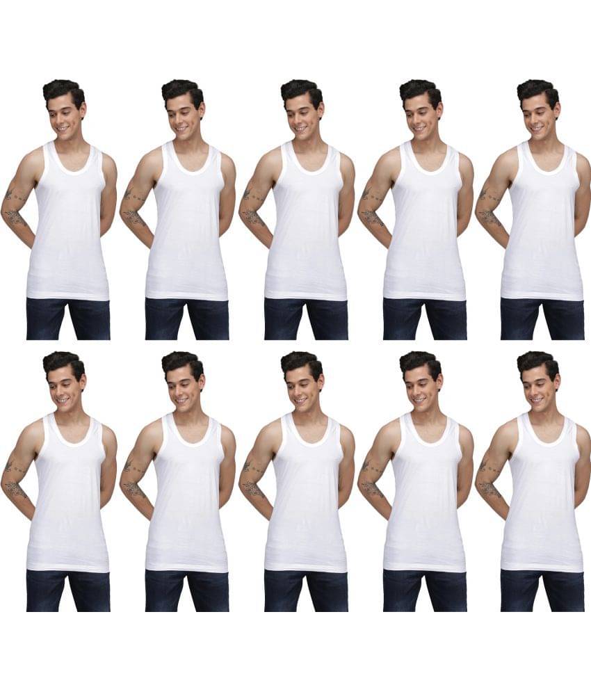 SPORTO White Cotton Men's Vest ( Pack of 10 ) SPORTO White Cotton Men's Vest ( Pack of 10 )