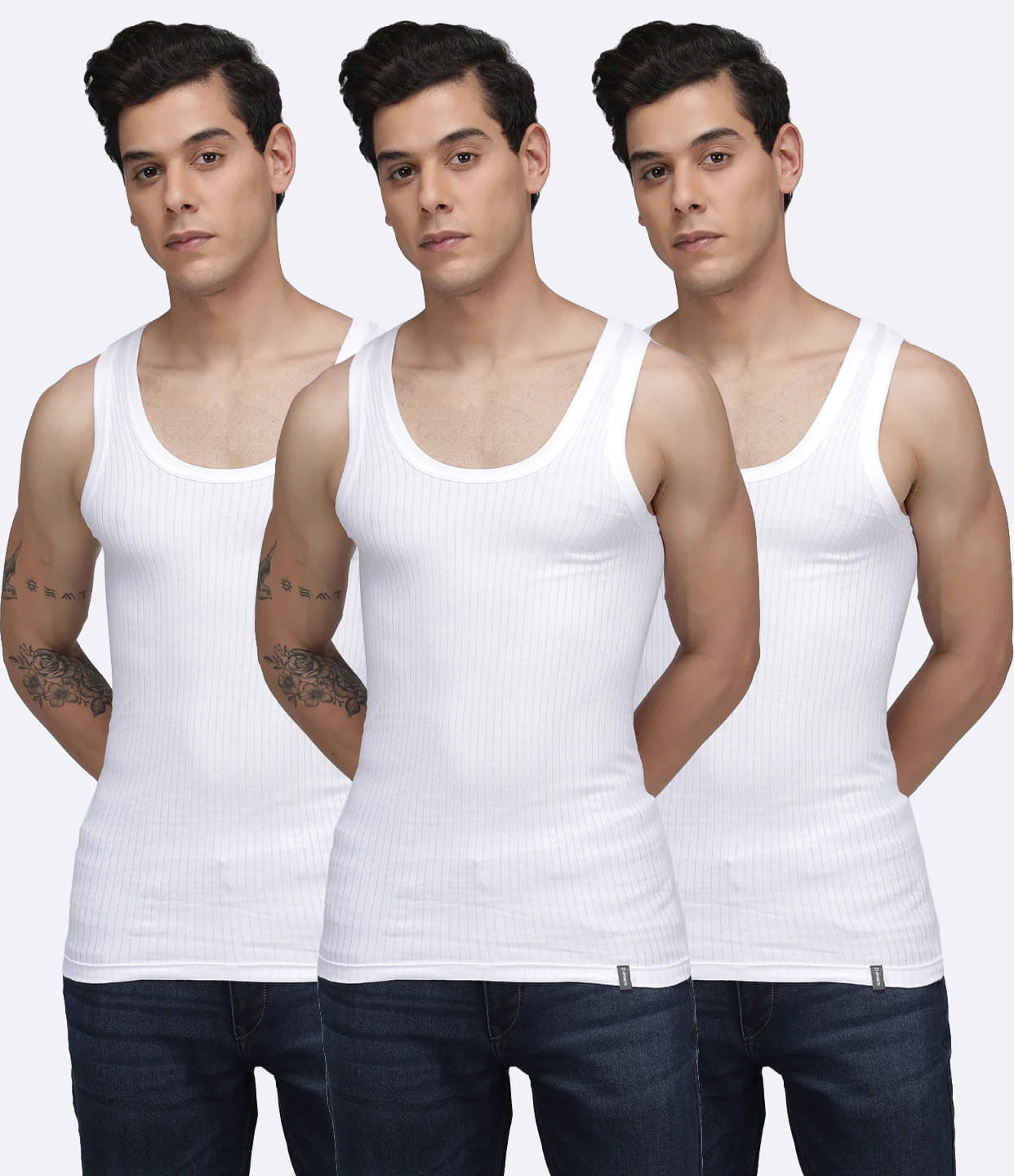SPORTO White Cotton Men's Vest ( Pack of 3 ) SPORTO White Cotton Men's Vest ( Pack of 3 )
