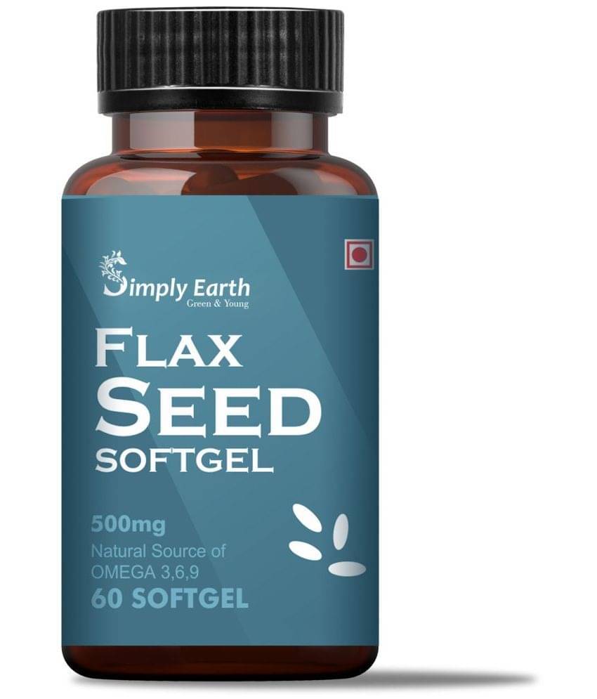 Simply Earth Cold Pressed Flax Seeds Oil Omega With Extra Virgin Oil - 60 Capsules Simply Earth Cold Pressed Flax Seeds Oil Omega With Extra Virgin Oil - 60 Capsules