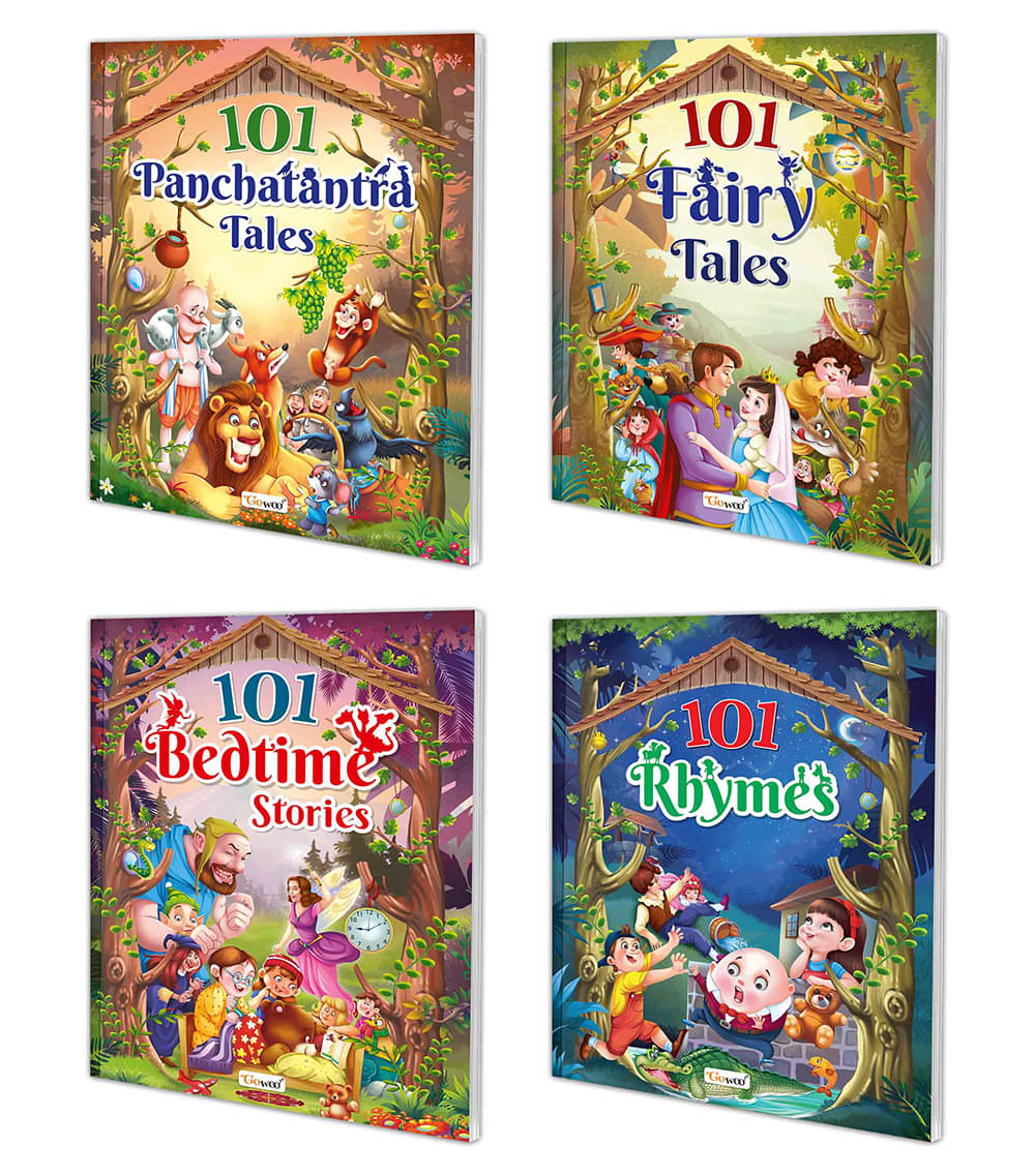     			101 Panchatantra Tales, Fairy Tales, Bedtime Stories and Rhymes Book for kids (Ages 3-12) (Paperback) : Children story book, Educational story book, Fairy tale story book | Pack of 4 story book for kids.