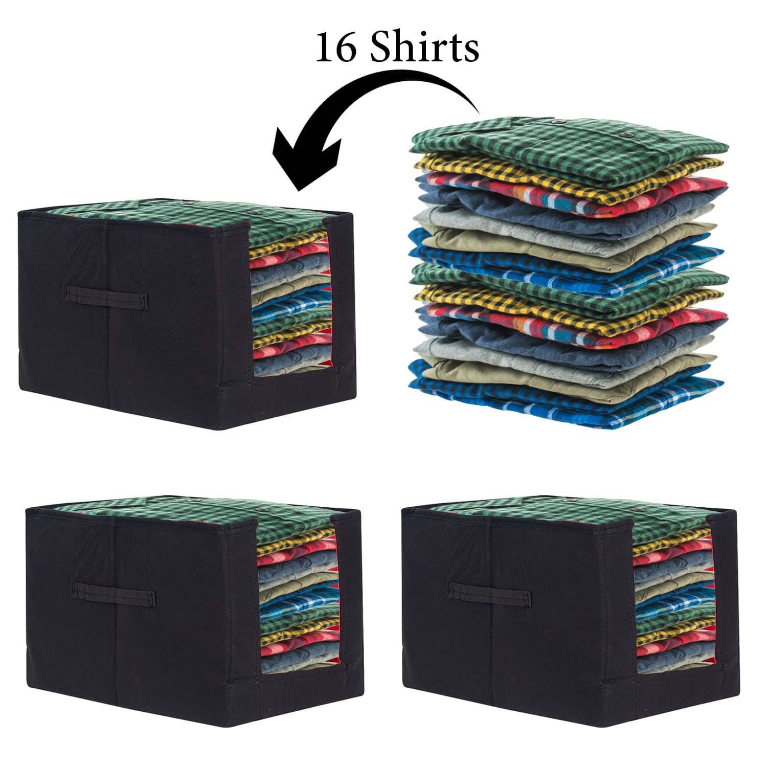 PrettyKrafts Shirt Stacker Closet Organizer - Shirts and Clothing Organizer - (Set of 3) PrettyKrafts Shirt Stacker Closet Organizer - Shirts and Clothing Organizer - (Set of 3)