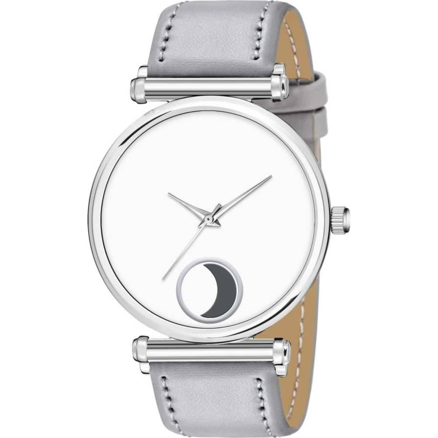 AQUA BLISS Silver Leather Analog Men's Watch