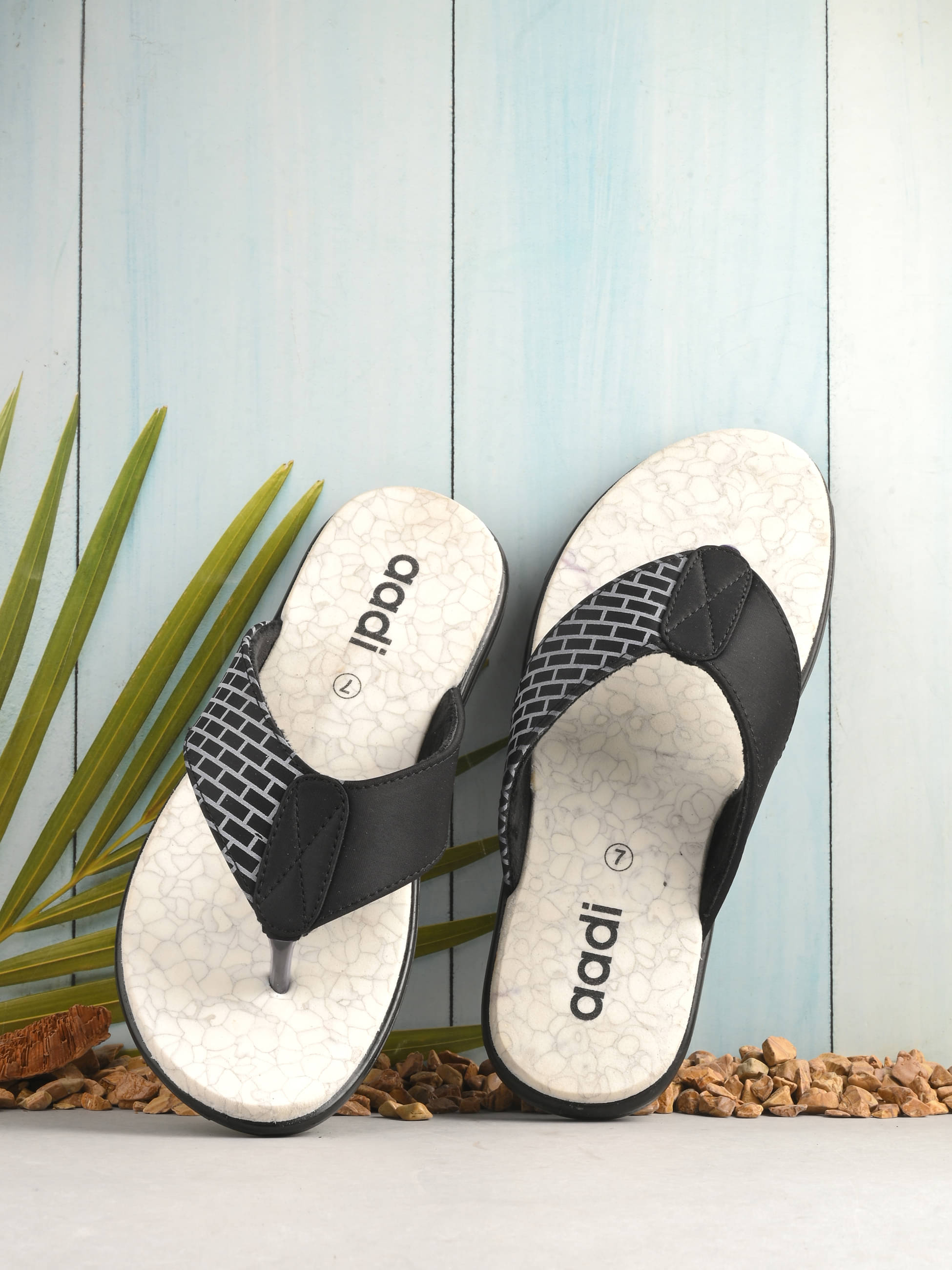     			Aadi White Men's Thong Flip Flop