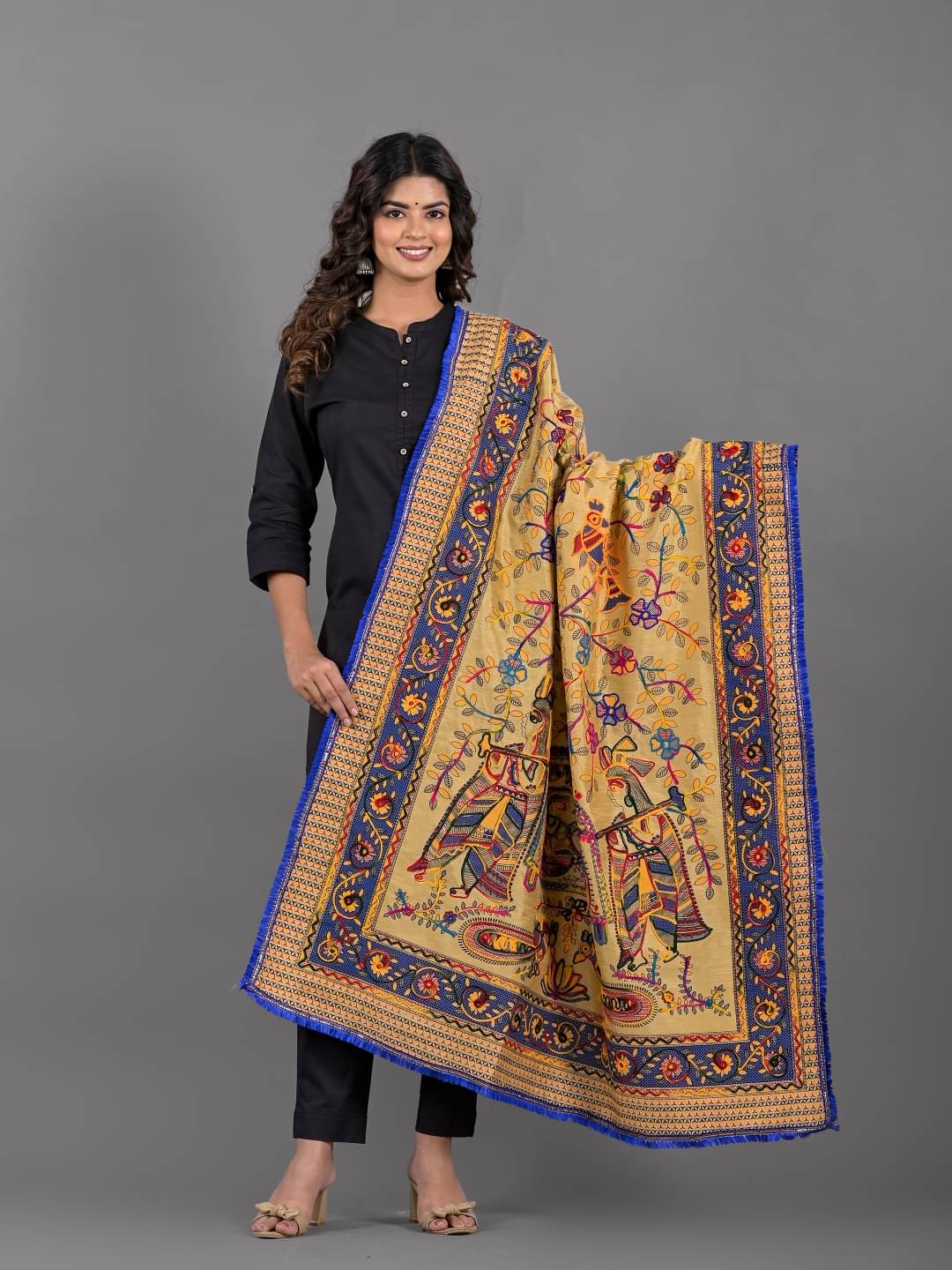 Apratim Beige Cotton Women's Dupatta - ( Pack of 1 )     			Apratim Beige Cotton Women's Dupatta - ( Pack of 1 )