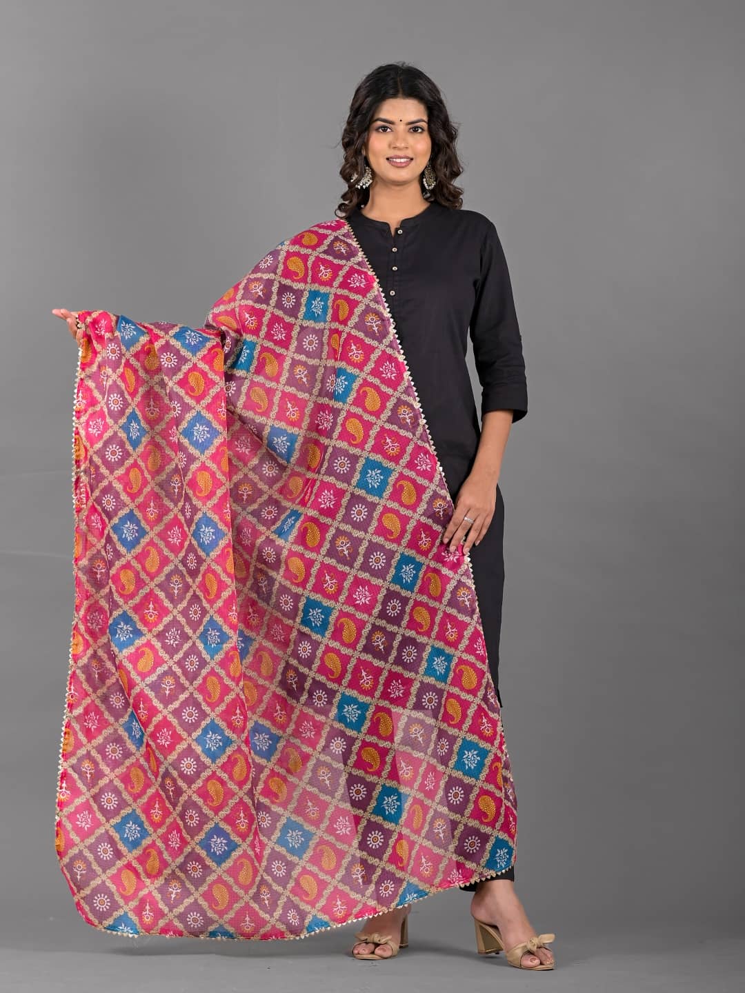 Apratim Multicolor Cotton Blend Women's Dupatta - ( Pack of 1 ) - Dupattas & Shawls | Buy online on ZillyBuy