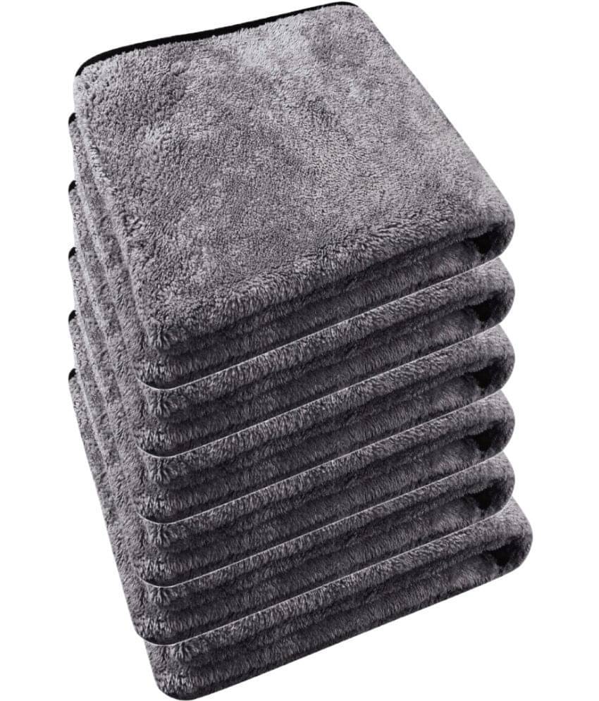 Auto Hub Grey 800 GSM Drying Towel For Automobile ( Pack of 6 ) Auto Hub Grey 800 GSM Drying Towel For Automobile ( Pack of 6 )