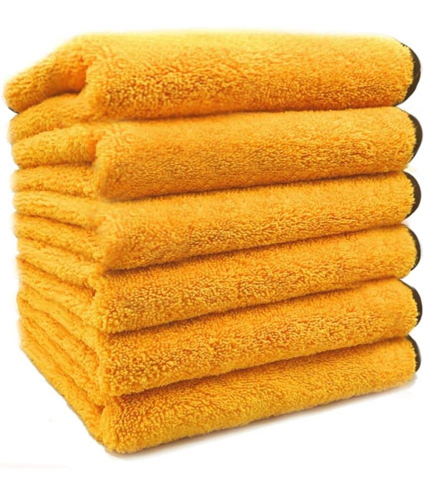     			Auto Hub Yellow 800 GSM Drying Towel For Automobile ( Pack of 6 )