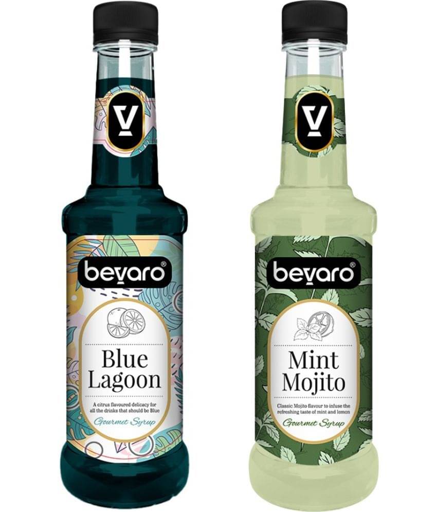 BEVARO Blue Lagoon+Mint Mojito Cocktail Mix 600 mL Pack of 2     			BEVARO Blue Lagoon+Mint Mojito Cocktail Mix 600 mL Pack of 2