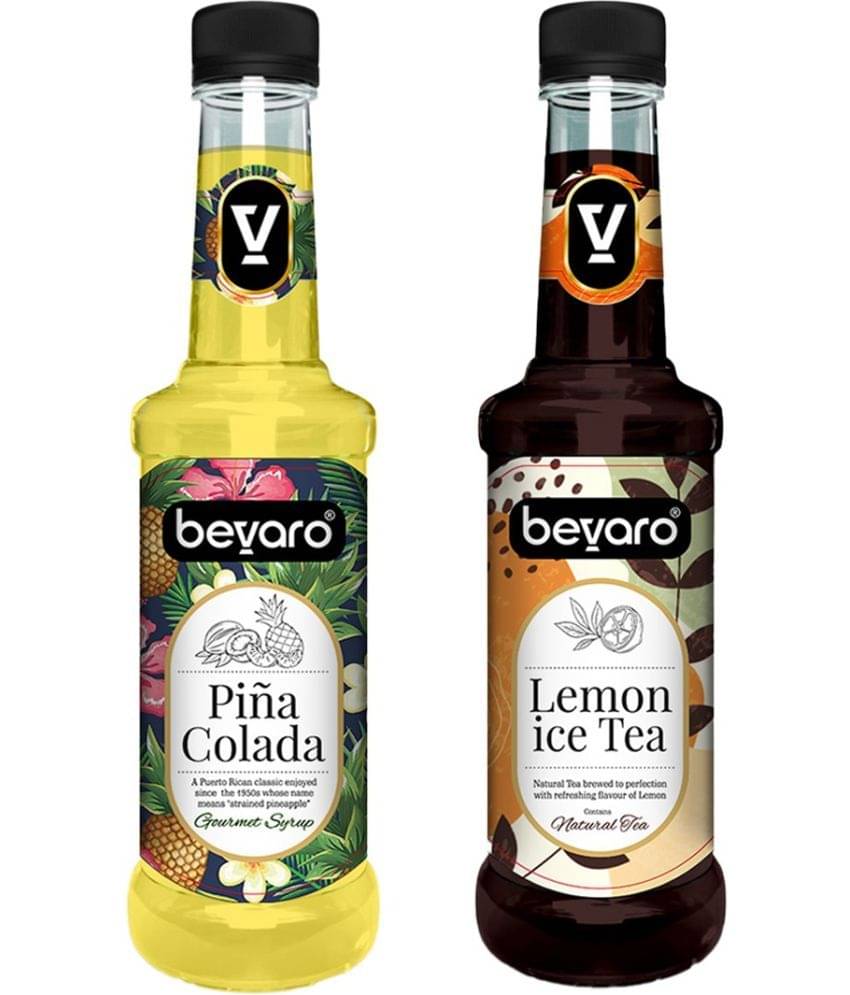 BEVARO Lemon IceTea+Pina Coloda Cocktail Mix 600 mL Pack of 2 BEVARO Lemon IceTea+Pina Coloda Cocktail Mix 600 mL Pack of 2
