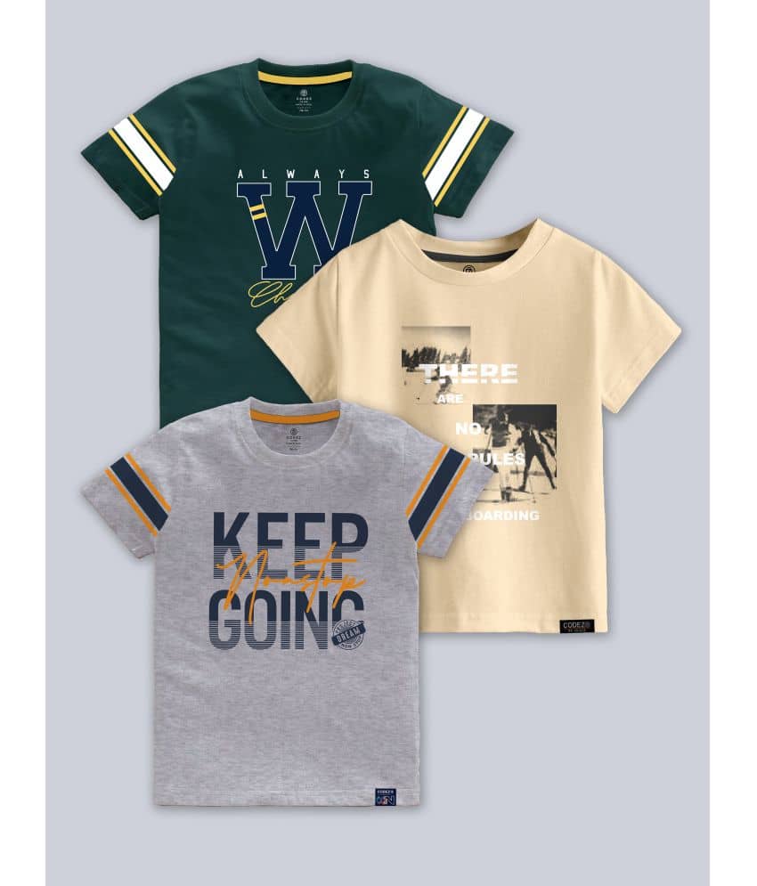 CODEZ Pack of 1 Boys Cotton Blend T-Shirt ( Multicolor )