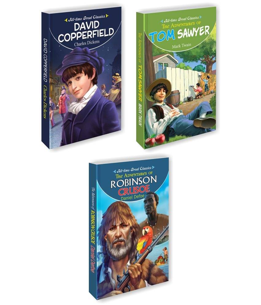 David Copperfiedl, The Adventures Of Tom Sawyer, The Adventures Of Robinson Crusoe | Set Of 3 All Time Great Classics By Sawan (Paperback, Manoj Publications Editorial Board) David Copperfiedl, The Adventures Of Tom Sawyer, The Adventures Of Robinson Crusoe | Set Of 3 All Time Great Classics By Sawan (Paperback, Manoj Publications Editorial Board)