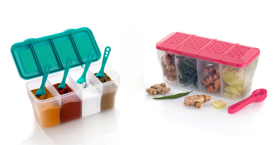     			FIT4CHEF Fridge Storage PET Multicolor Multi-Purpose Container ( Set of 2 )