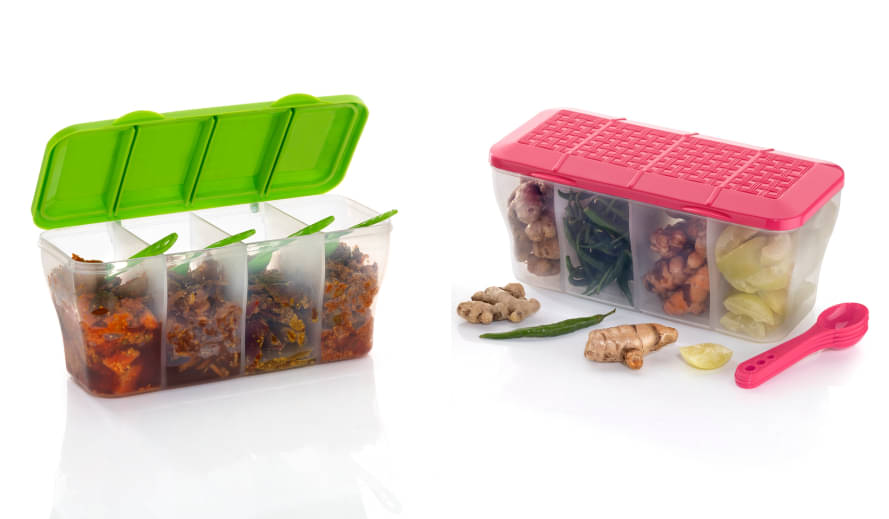     			FIT4CHEF Pickle Container Set PET Multicolor Multi-Purpose Container ( Set of 2 )
