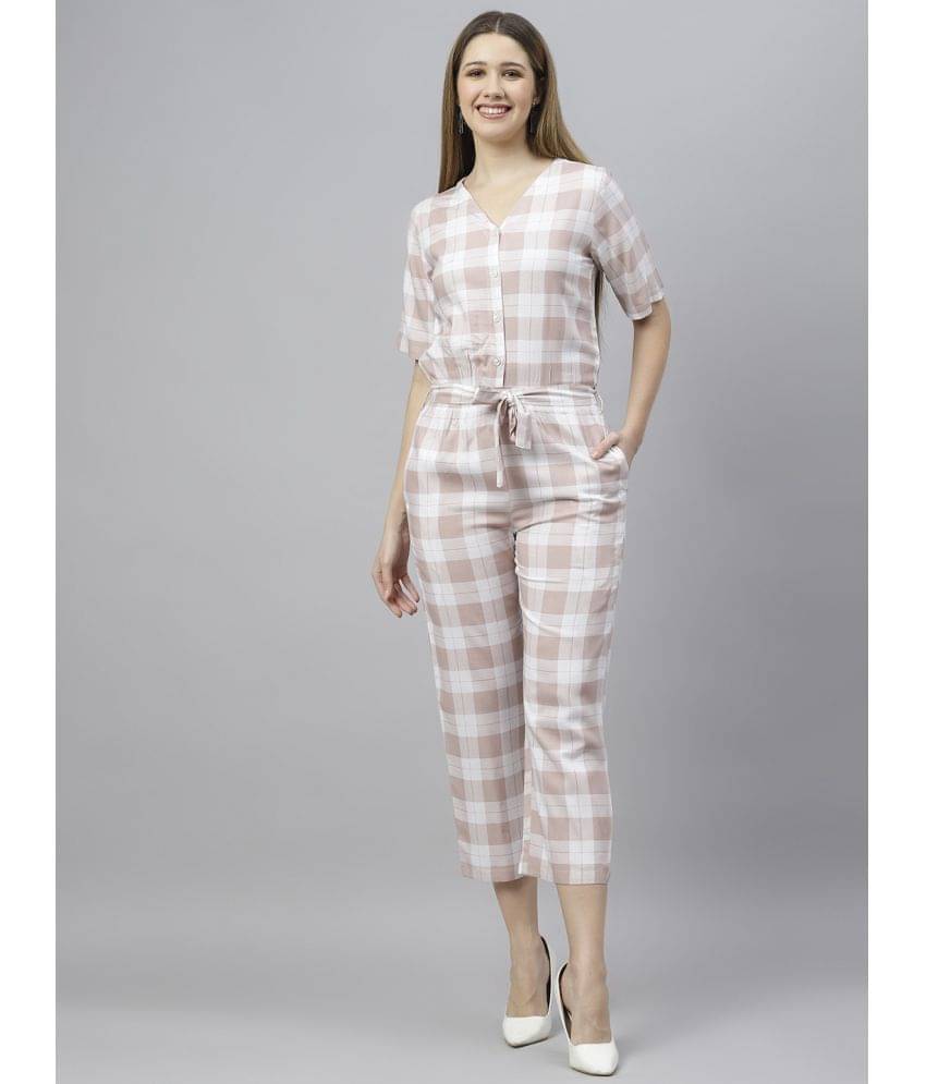     			Flamboyant Brown Rayon Regular Fit Women's Jumpsuit ( Pack of 1 )
