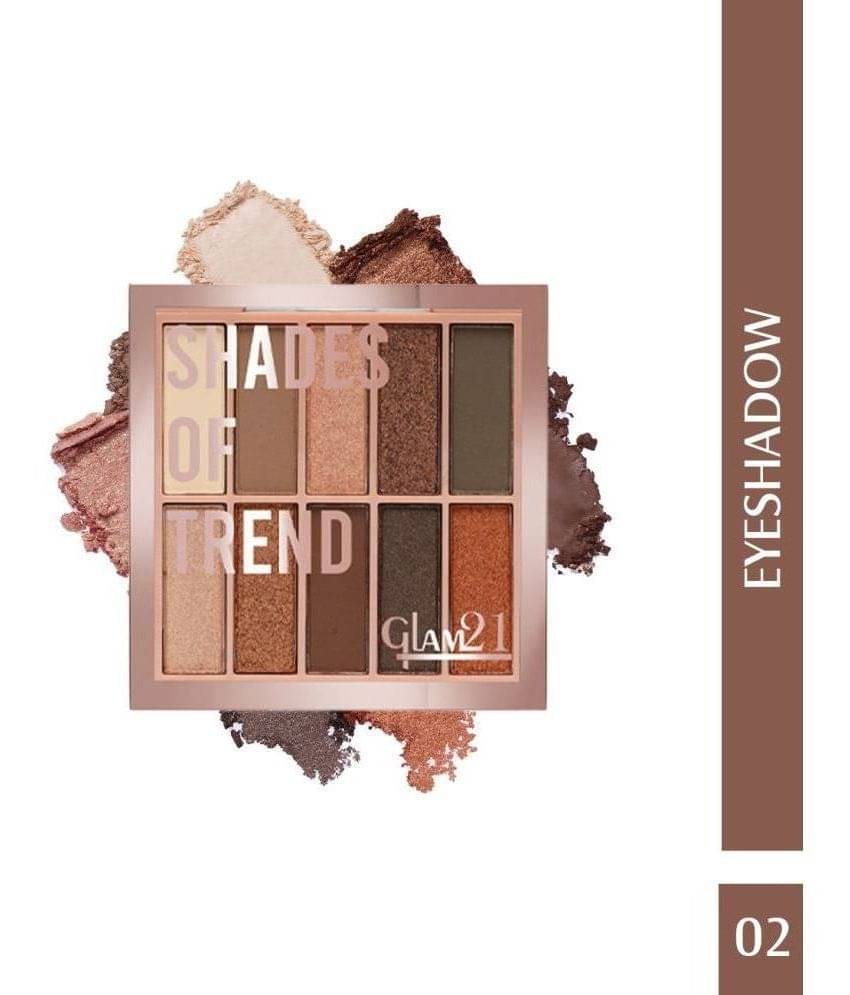     			Glam21 Shades of Trend Eyeshadow Palette 10 Highly Pigmented Shades Shimmery Finish 4gm Shade-02