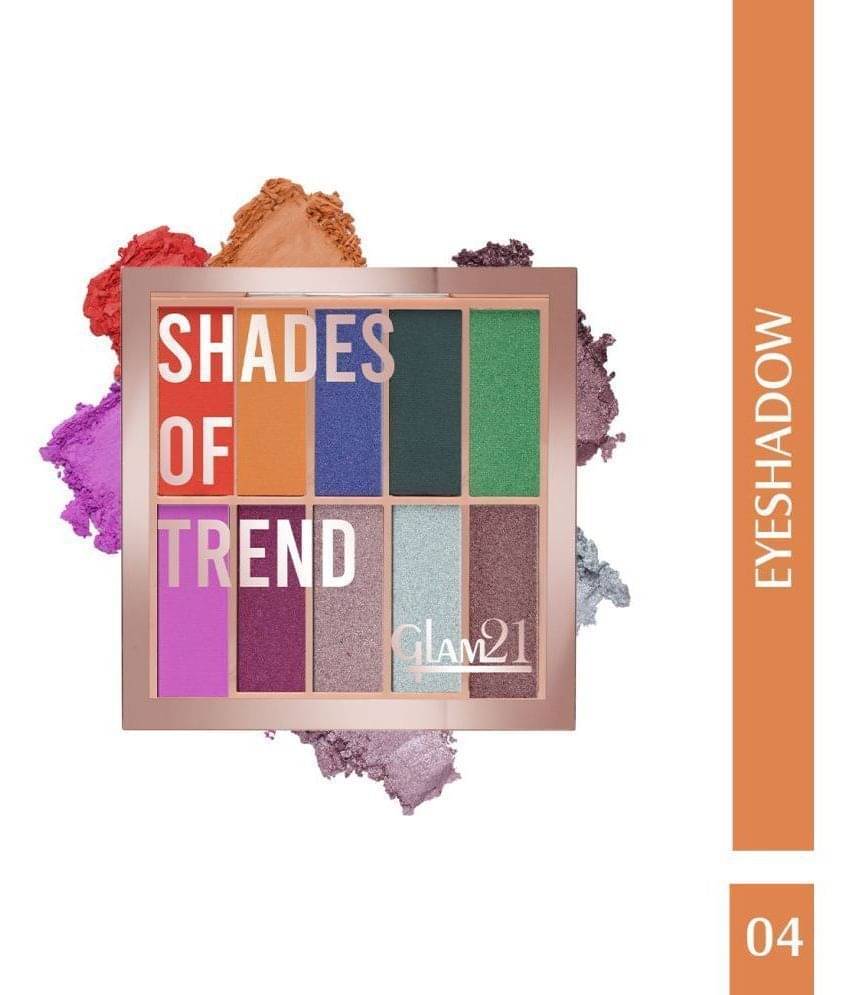 Glam21 Shades of Trend Eyeshadow Palette 10 Highly Pigmented Shades Shimmery Finish 4gm Shade-04 Glam21 Shades of Trend Eyeshadow Palette 10 Highly Pigmented Shades Shimmery Finish 4gm Shade-04