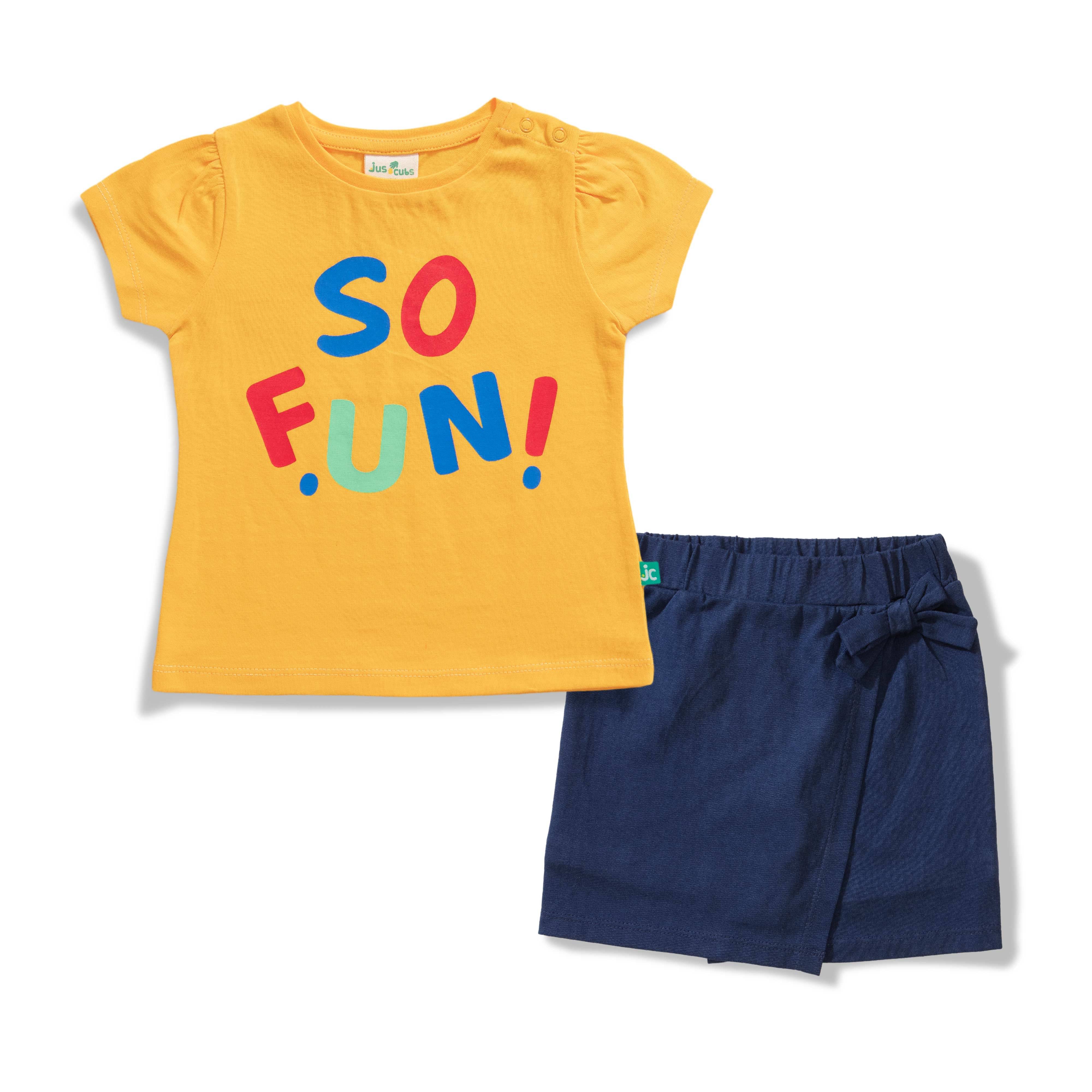     			Juscubs Pack of 1 Baby Girls Cotton T-Shirt & Shorts ( Yellow )