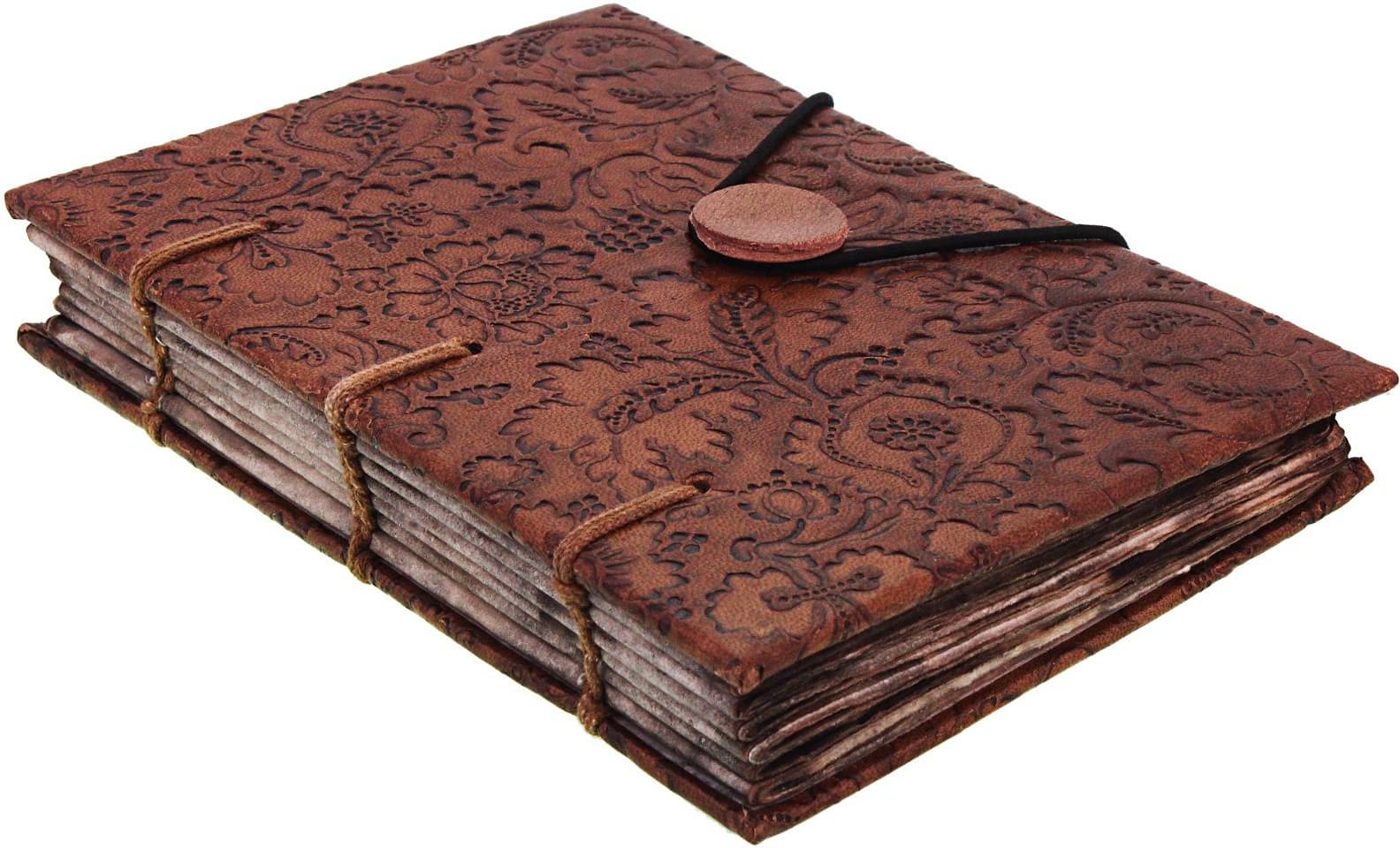     			Leather Embossed Diary With Antique Paper In Special Binding Regular Notebook