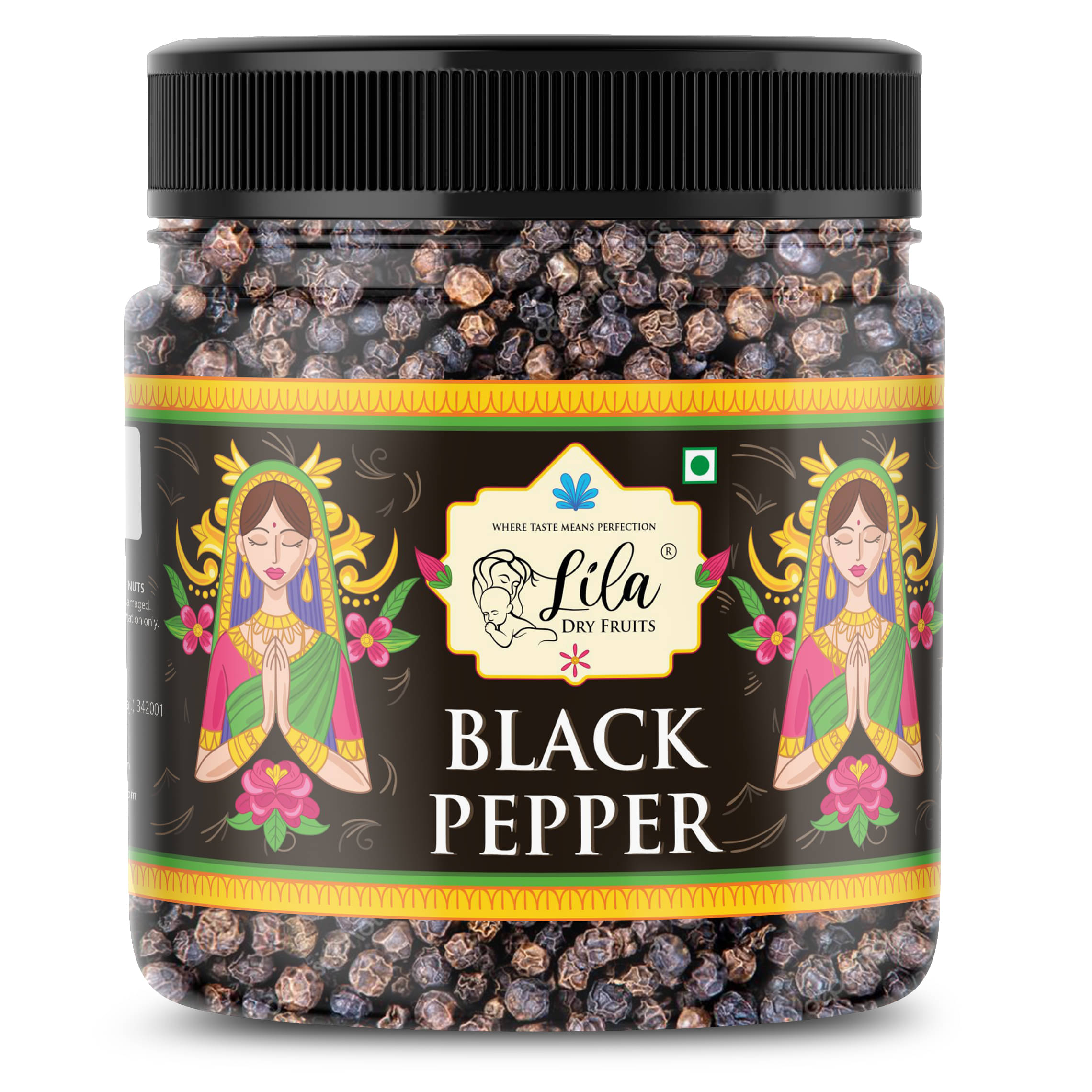     			LILA DRY FRUITS Whole Black Pepper Sabut Kali Mirch 100g Jar Fresh & Aromatic
