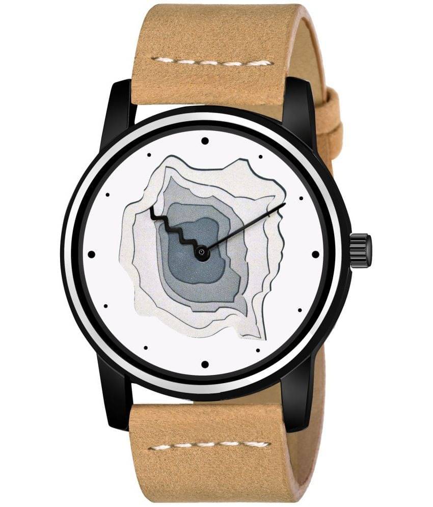     			Lorem Beige Leather Analog Men's Watch