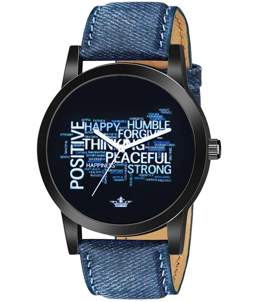     			Lorem Blue Leather Analog Men's Watch