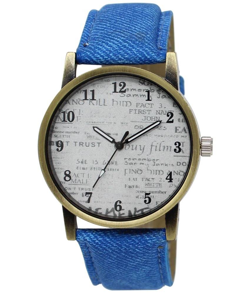     			Lorem Blue Leather Analog Men's Watch