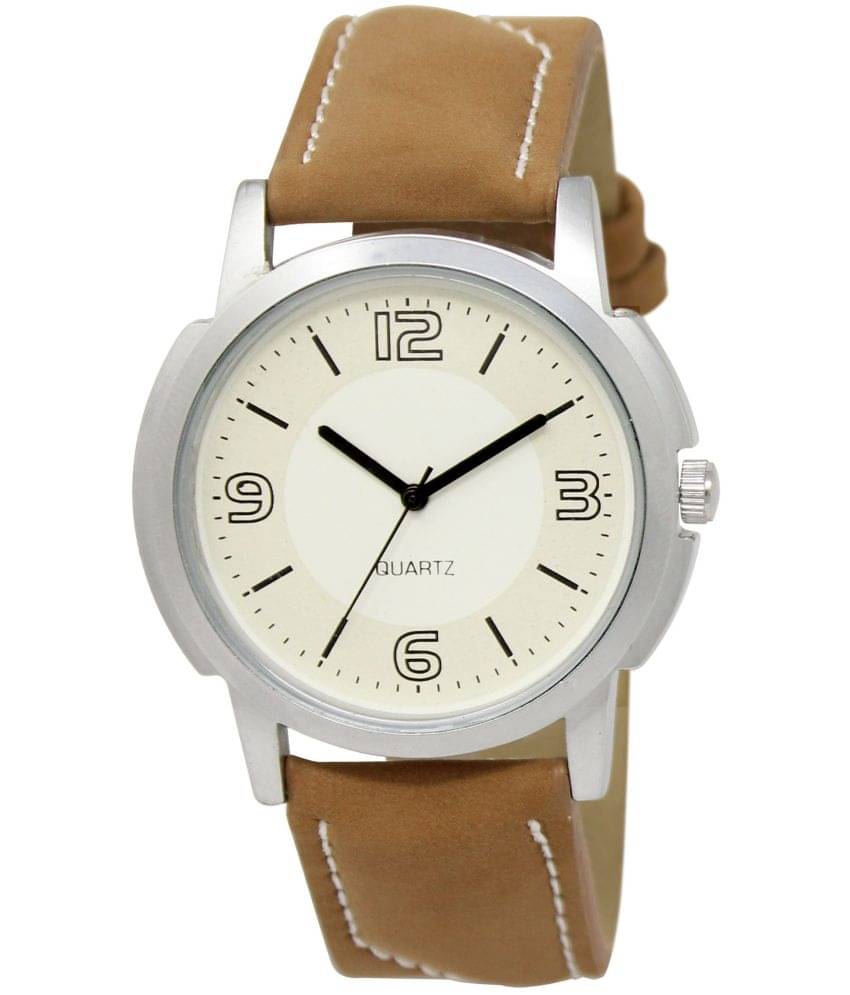     			Lorem Brown Leather Analog Men's Watch