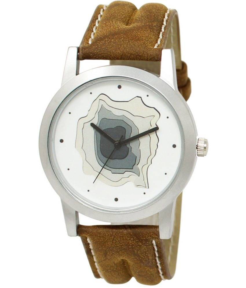     			Lorem Brown Leather Analog Men's Watch