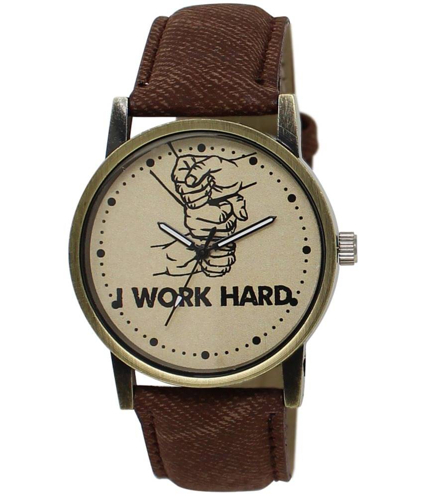     			Lorem Brown Leather Analog Men's Watch