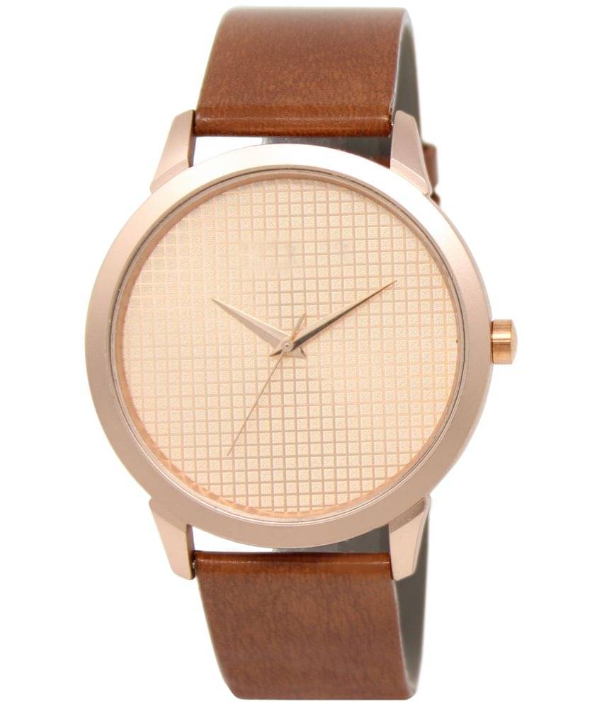     			Lorem Rust Leather Analog Men's Watch